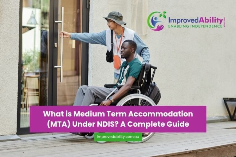 A participant relaxing in a safe and accessible Medium Term Accommodation (MTA) home provided through NDIS, designed to support individuals during transitional periods between long-term housing solutions.